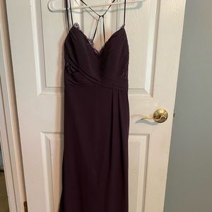 Hayley Paige plum bridesmaids dress